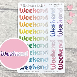 Autocollants de planificateur de script de week-end - Autocollants de bannière de week-end - Autocollants d'en-tête de week-end - Autocollants fonctionnels de planificateur