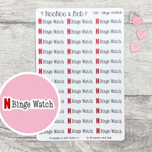 Binge Watch Netflix Planner Stickers - TV Planner Stickers - Television Stickers - TV Show Stickers - Netflix Stickers