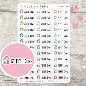 Rent Due Script Planner Stickers - Pay Rent Planner Stickers - UK Planner Stickers - Stromrechnung fällig - Funktionale Planner Stickers