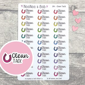 Pferd Clean Tack Planner Aufkleber - Pferd Sticker - Hufeisen Aufkleber - Haustier Planer Aufkleber - Funktionaler Planner Aufkleber