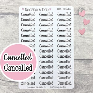 Geannuleerde plannerstickers - kalenderstickers - koptekststickers - dagboekstickers - functionele plannerstickers