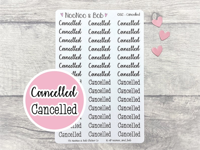 Xancalled Sticker Cancelled Planner Stickers - Calendar Stickers - Header Stickers ...