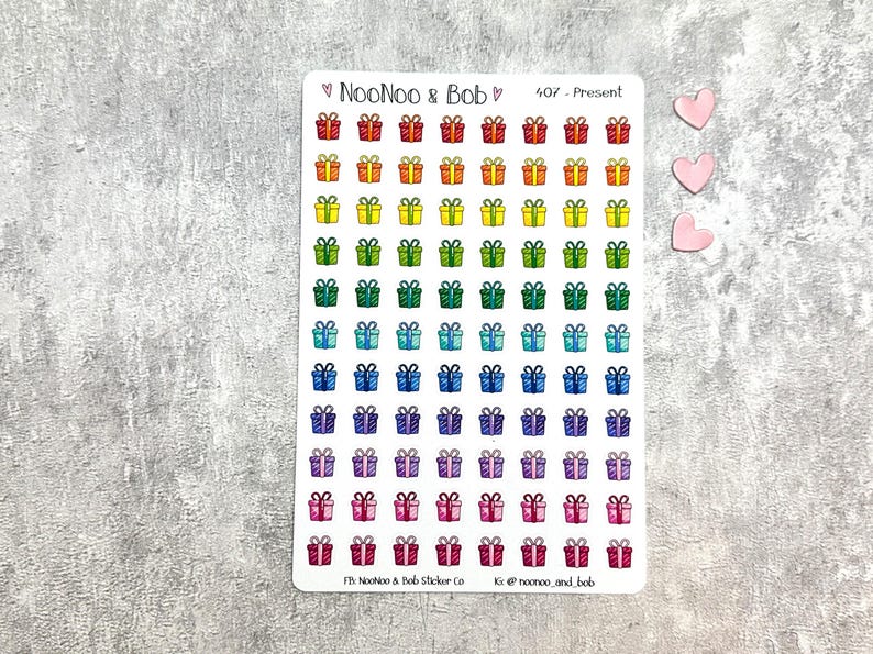 Present Tense Sticker Present Icon Planner Stickers - Birthday Gift Stickers - Party Planner ...