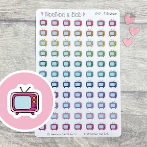 Television Icon Planner Stickers - TV Planner Stickers - Television Stickers - TV Show Stickers - Journal Stickers