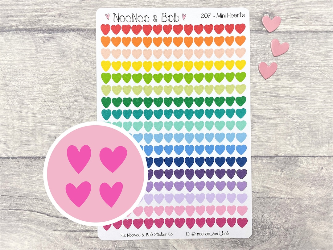 Mini Heart Planner Stickers - Small Heart Stickers - Tiny Planner ...