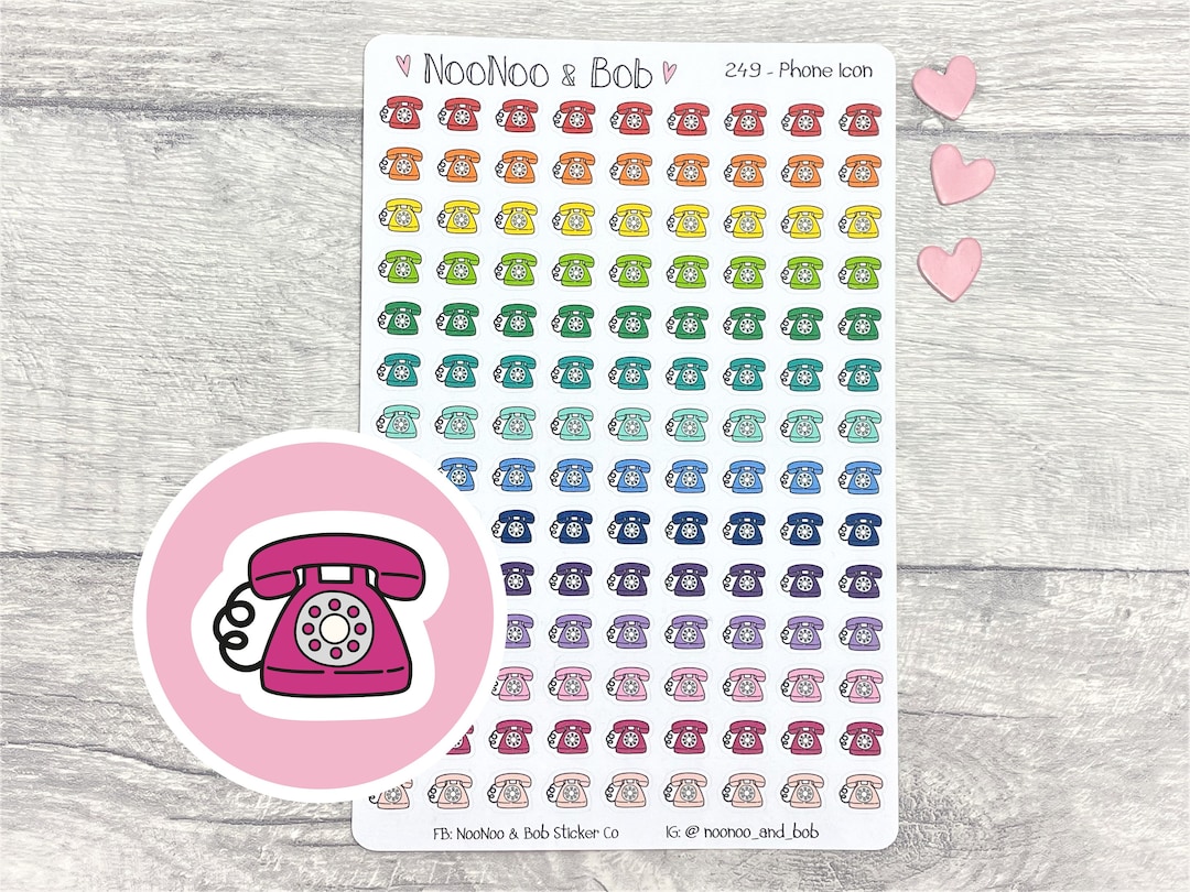 Call List Sticker Telephone Icon Planner Stickers - Phone Planner Stickers - Phone Call ...