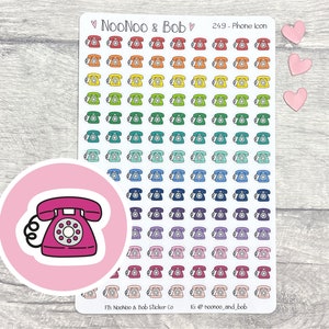 Telephone Icon Planner Stickers - Phone Planner Stickers - Phone Call Planner Stickers - Functional Planner Stickers