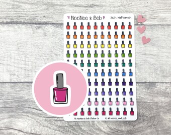 Nail Varnish Planner Stickers - Manicure Planner Stickers- Beauty Planner Stickers - Nail Salon Stickers - Nail Polish Stickers
