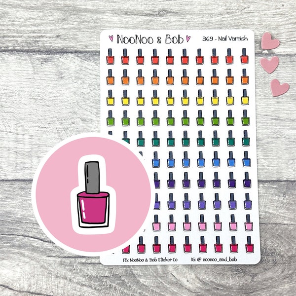 Nail Varnish Planner Stickers - Manicure Planner Stickers- Beauty Planner Stickers - Nail Salon Stickers - Nail Polish Stickers