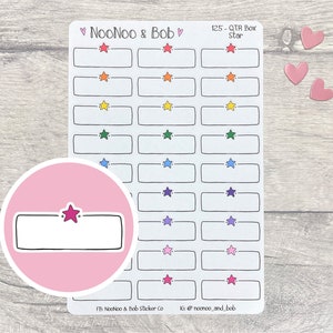 Stickers planificateur quart de boîte Doodle étoiles - Stickers planificateur Doodle - Stickers journal - Stickers calendrier - Stickers agenda fonctionnel