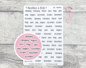 Months of The Year Planner Stickers - Calendar stickers - Date Covers - Month Stickers - Journal Stickers - Functional Planner Stickers