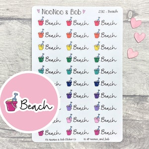 Beach Script Planner Stickers - Seaside Planner Stickers - Days Out Planner Stickers - Functional Planner Stickers
