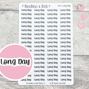 Long Day Planner Stickers -  Nurse Planner Stickers - Shift Work Planner Stickers - Header stickers - Functional Planner Stickers