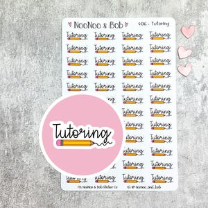 Tutoring Planner Stickers - School Planner Stickers - Teacher Planner Stickers - Student Planner Stickers - Study Stickers