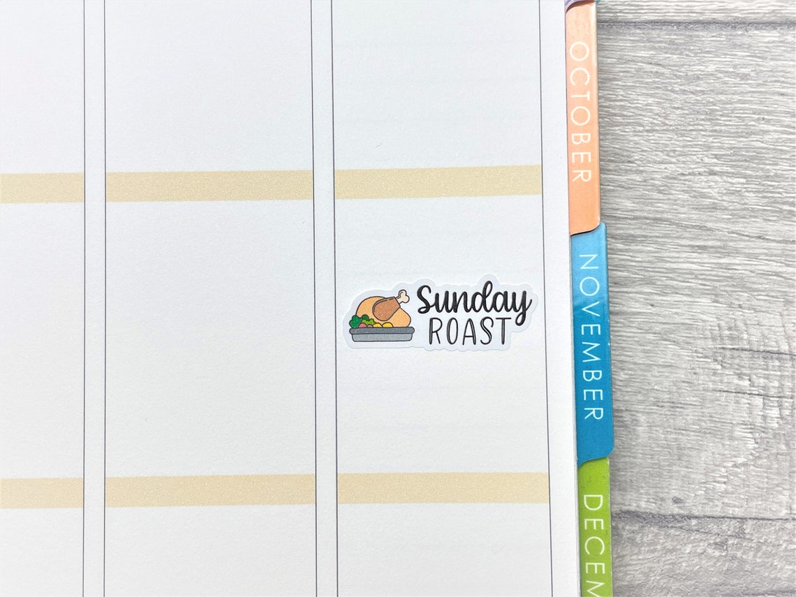 Sunday Roast Script Planner Stickers Roast Dinner Planner Etsy UK