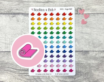 Yoga Mat Planner Stickers - Pilates Mat Stickers - Fitness Class Stickers - Gym Stickers - Journal Stickers - Calendar Planner Stickers