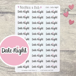 Date Night Planner Sticker - Romantik Planner Sticker - Header Sticker - Journal Sticker - Kalender Sticker - Night Out Sticker