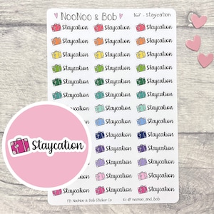 Staycation Script Planner Stickers - Vakantieplanner Stickers - Reisplanner Stickers - Functionele Planner Stickers