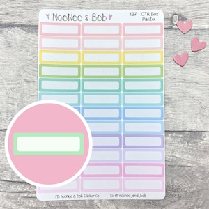 Pastell Regenbogen Viertel Box-Aufkleber - Box-Planer-Aufkleber - Journal-Aufkleber - Kalender-Aufkleber - Funktionale Planer-Aufkleber