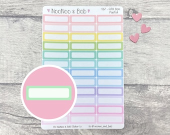 Pastell Regenbogen Viertel Box-Aufkleber - Box-Planer-Aufkleber - Journal-Aufkleber - Kalender-Aufkleber - Funktionale Planer-Aufkleber