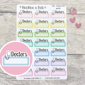 Doctors Pastel Quarter Box Planner Stickers - Doctors Appointment Stickers - Medical Appointment - Health Stickers