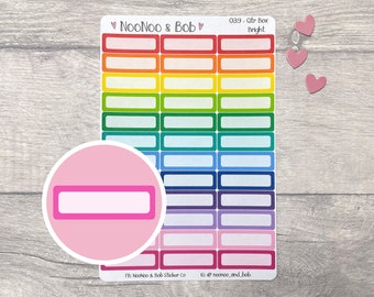 Rainbow Quarter Box Aufkleber - Box Aufkleber - QTR Box Aufkleber - Journal Aufkleber - Kalender Aufkleber