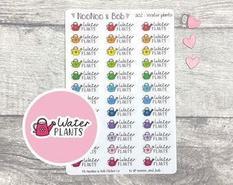 Water Plants Planner Stickers - House Plants Planner Stickers - Gardening Stickers - Journal Stickers - Functional Planner Stickers