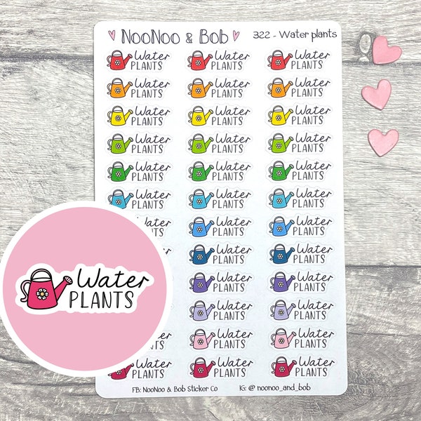 Water Plants Planner Stickers - House Plants Planner Stickers - Gardening Stickers - Functional Planner Stickers