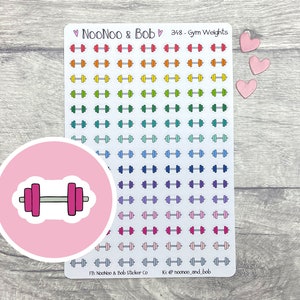 Gym Weight Planner Stickers - Workout Stickers - Fitness Planner Stickers - Journal Stickers - Exercise Stickers