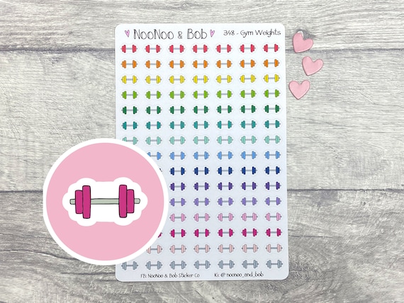 Gym Weight Planner Stickers - Workout Stickers - Fitness Planner Stickers - Journal Stickers - Exercise Stickers