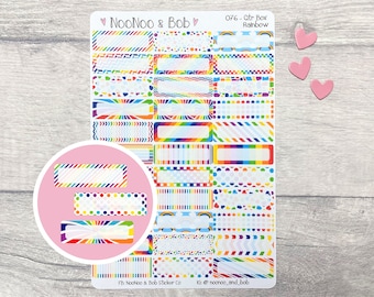 Regenbogen Muster Viertel Box Planner Aufkleber - Box Planner Aufkleber - Journal Aufkleber - Kalender Aufkleber
