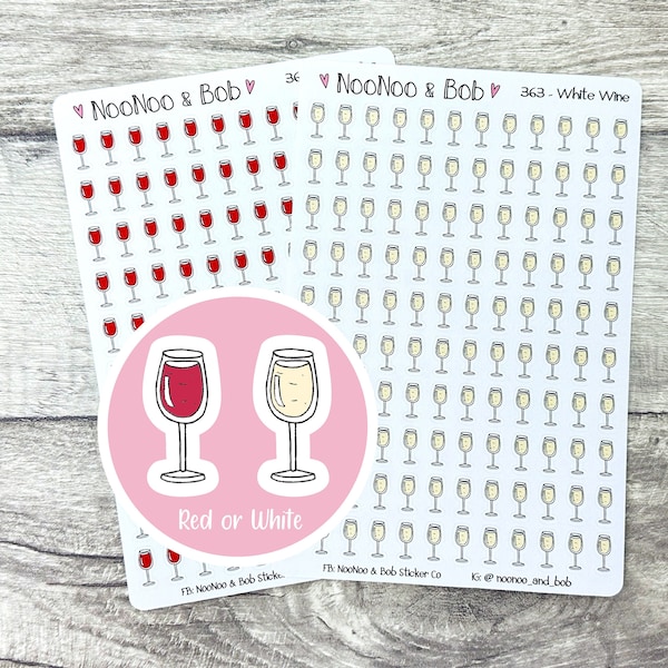 Wine Planner Stickers - Wine Break - Wine Time Stickers - Wine Glass Stickers - Calendar Stickers - UK Planner Stickers