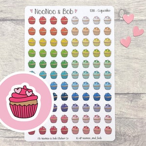 Cupcake-pictogramstickers - cupcakestickers - dagboekstickers - kalenderstickers - pictogramstickers - dagboekstickers