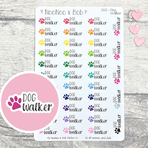 Hondenuitloper plannerstickers - kat/hond plannerstickers - huisdier plannerstickers - koptekststickers - functionele plannerstickers