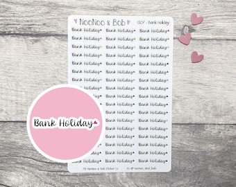 Bank Holiday Planner Stickers - UK Holiday stickers - Header stickers - Journal Stickers - Calendar Stickers - Functional Planner Stickers