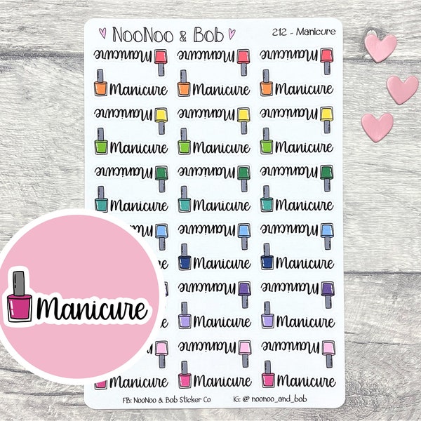 Manicure Script Planner Stickers - Nail Varnish Planner Stickers - Beauty Planner Stickers - Nail Salon Stickers