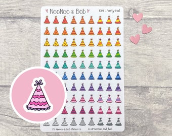 Party Hat Icon Planner Stickers - Birthday Hat Stickers - Party Planner Stickers - Journal Stickers - Calendar Stickers