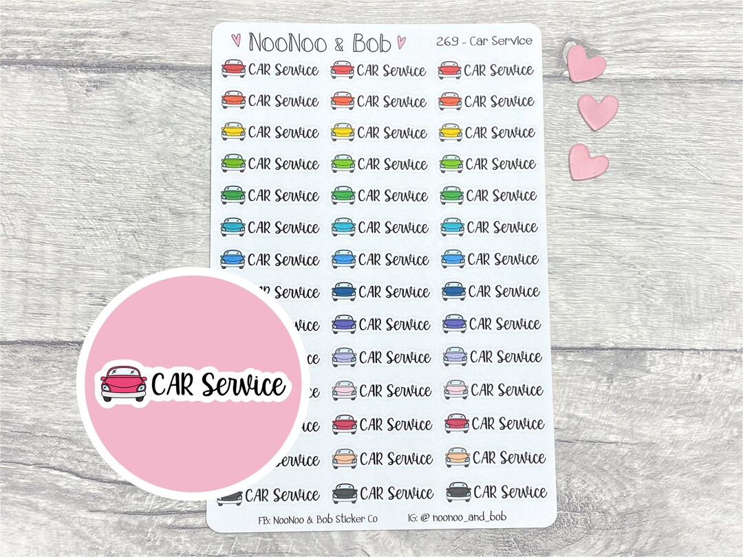 Car Service Planner Stickers - Car Maintenance Stickers - Vehicle ...