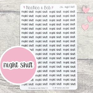 Nachtschicht Planner Sticker - Krankenschwester Planner Sticker - Schichtarbeit Planner Sticker - Überschrift Sticker - Journal Sticker