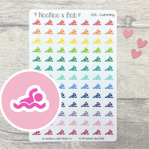 Swimming Icon Planner Stickers - Swimming Planner Stickers - Fitness Planner Stickers - Functional Planner Stickers