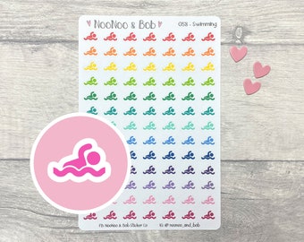 Swimming Icon Planner Stickers - Swimming Planner Stickers - Fitness Planner Stickers - Journal Stickers - Functional Planner Stickers