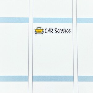 May include: A yellow car sticker with the text "CAR Service" on a white background.