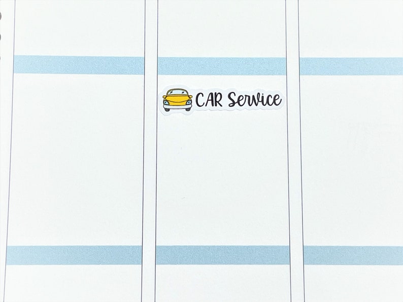 May include: A yellow car sticker with the text "CAR Service" on a white background.