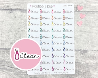 Clean Planner Stickers - Cleaning Planner Stickers - Housework Stickers - Chore Stickers - Journal Stickers - Calendar Stickers