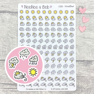 Pegatinas de planificador con íconos meteorológicos - Pegatinas de planificador con seguimiento meteorológico - Pegatinas de pronóstico del tiempo - Pegatinas de diario - Pegatinas de planificador funcionales