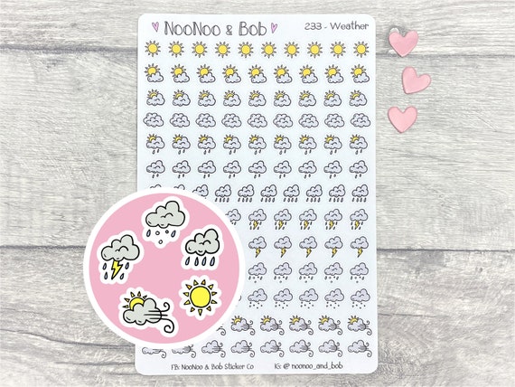 Weather Icon Planner Stickers - Weather Tracker Planner Stickers - Weather Forecast Stickers - Journal Stickers -Functional Planner Stickers