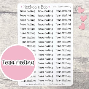 Team Meeting Planner Sticker - Arbeitsplaner Sticker - Lehrer Planner Sticker - Header Sticker - Funktionaler Planner Sticker