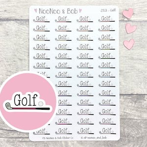 Pegatinas del planificador de guiones de golf - pegatinas del planificador de clubes de golf - pegatinas del planificador de golf - pegatinas del planificador funcional