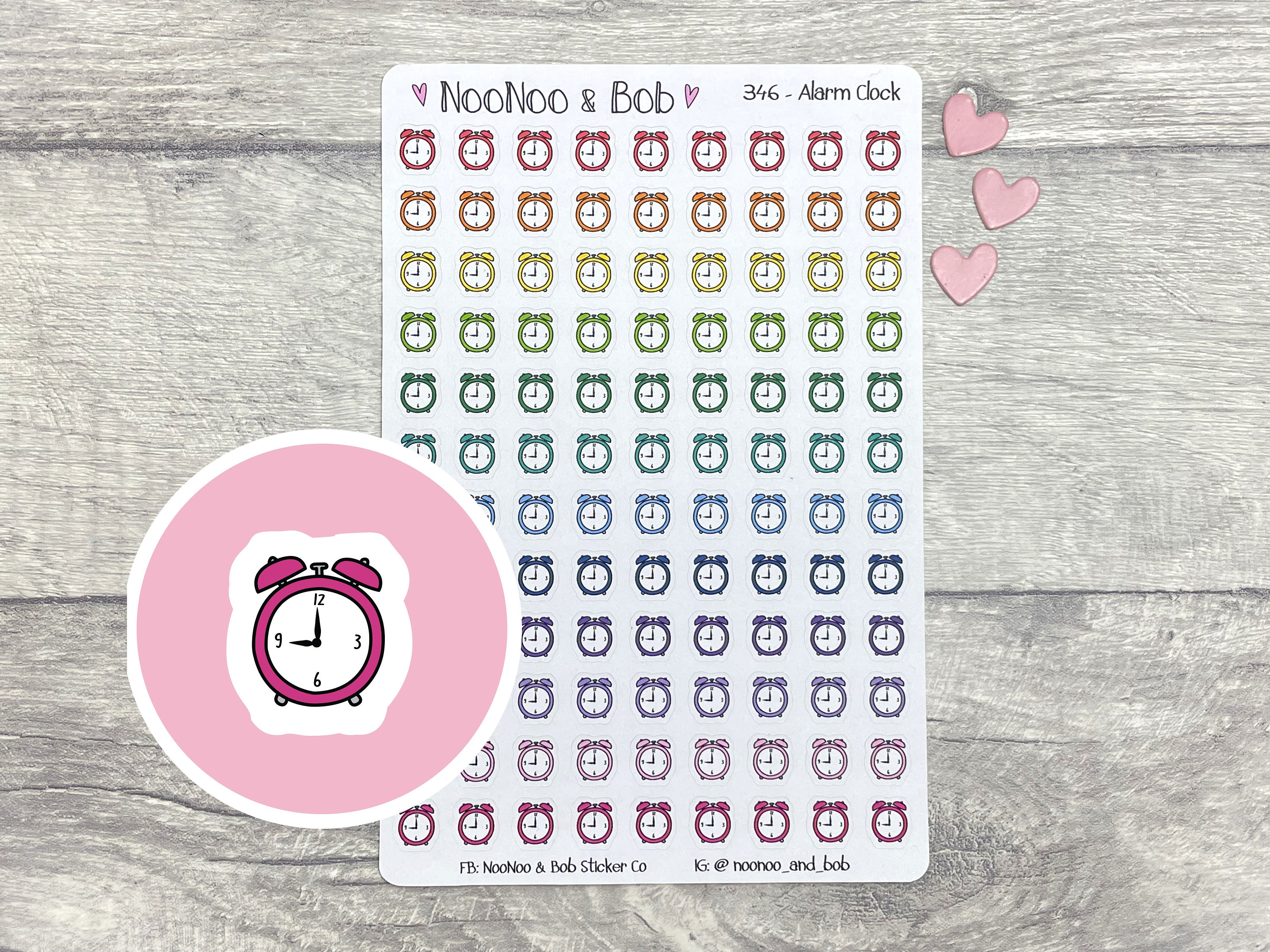 Stickers klokpictogram - tijdstickers - planningsstickers - werkstickers - dagboekstickers - afspraakstickers