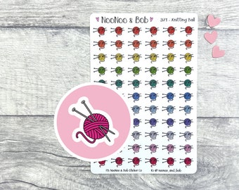 Knitting Ball Icon Planner Stickers - Knitting Planner Stickers - Wool Stickers - Craft Planner Box Stickers - Functional Planner Stickers